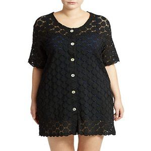 NWT J Valdi Lace Button Front Swimsuit Cover Up